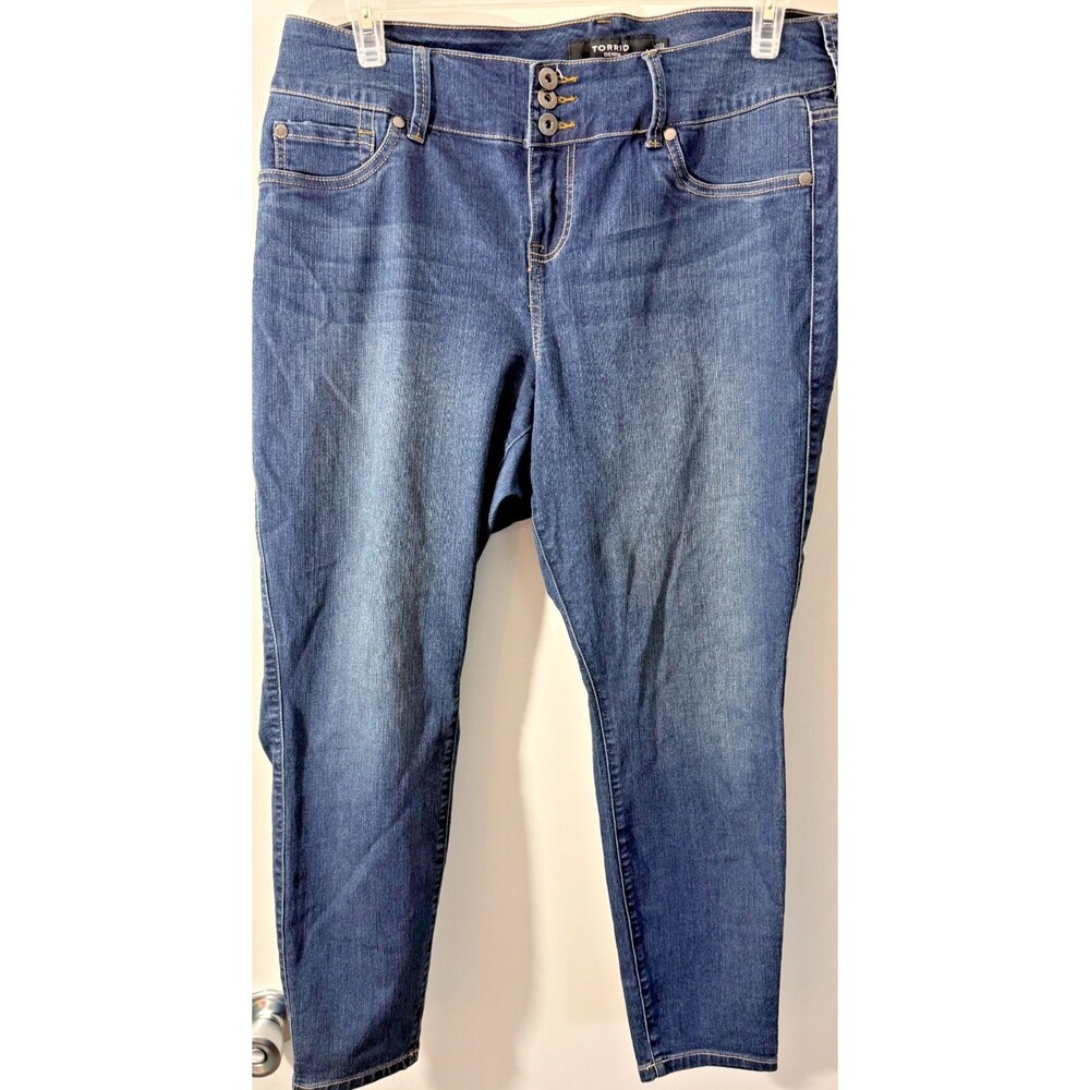 Torrid High Waist Jeans Denim Stretch Women's 16 Short Petite 3 Button 16S